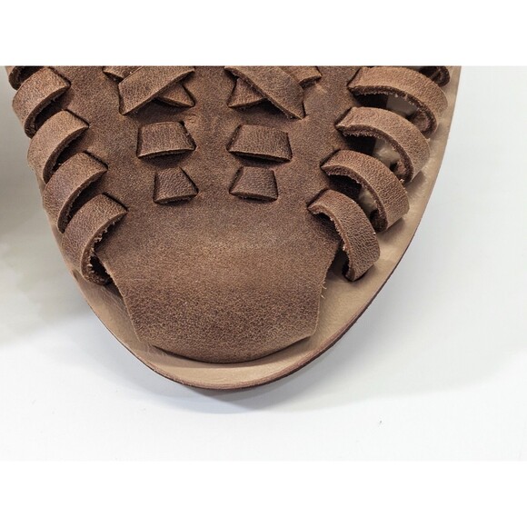 Men\'s 13 Nisolo Huarache Sandals Slip-On Comfort Woven Leather‎ Slides Brown EUC main image 5